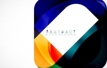 Minimal background. Abstract square shape with round corners created with wavy forms. Vector Illustration For Wallpaper, Banner, Background, Landing Page