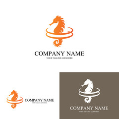 simple seahorse icon vector logo free © Arya19