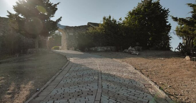 Lekuresi Castle in Albania. Beautiful Albanian castle along the Albanian Riviera.