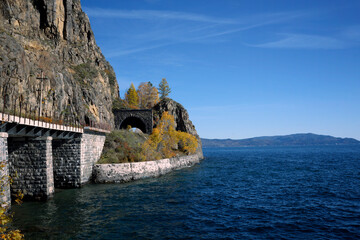 The Baklaniy Tunnel on the Circum-Baikal Railway near Lake Baikal