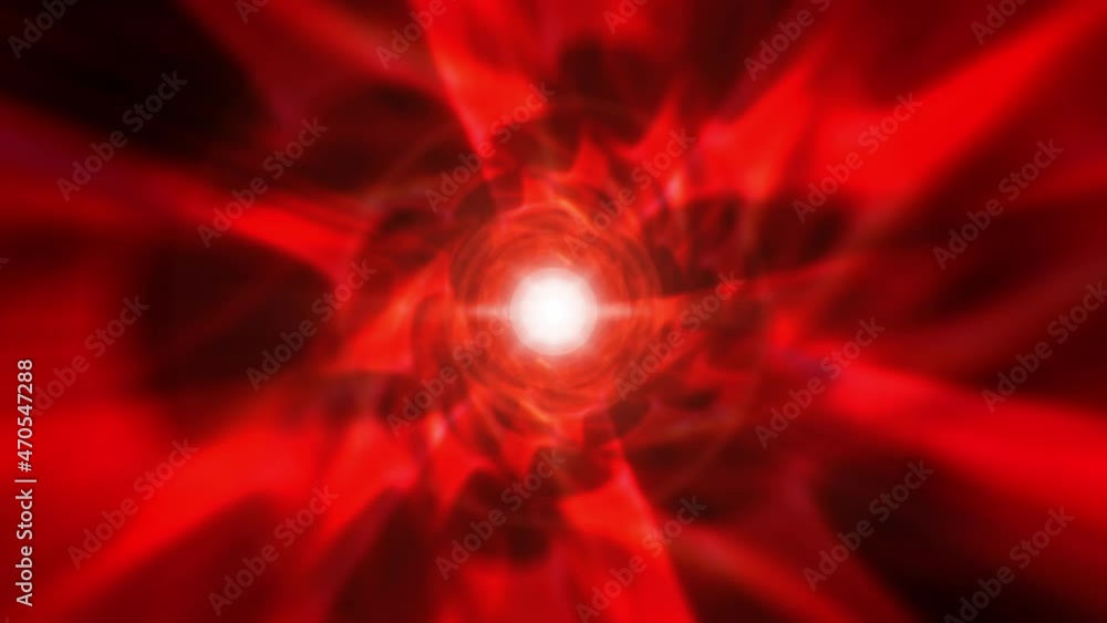 Poster abstract red hyperspace energy tunnel through space time vortex. 4k 3d loop sci-fi space travel thro