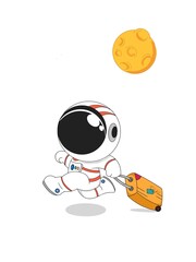 illustration of space man graphic travel