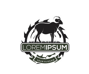 logo design silhouette goat animal