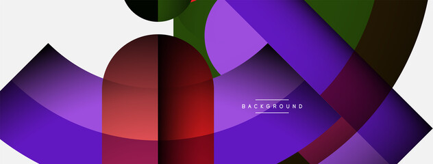 Obraz premium Geometric abstract background. Round shapes, circles, lines composition for wallpaper banner background or landing page
