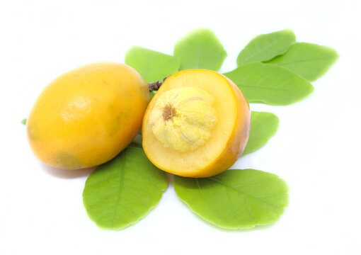 Fruit "Siriguela" or "Ceriguela" in Brazil isolated on white background.