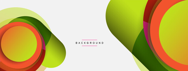 Vector round shapes circles minimal geometric background. Vector illustration for wallpaper banner background or landing page