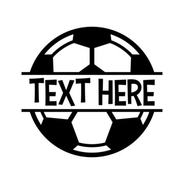 Vector Soccer Ball Name Frame on White Background