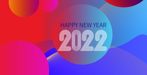 Vector Happy New Year 2022 New Year's Day gradient poster