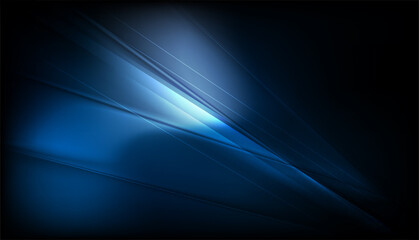 Fototapeta na wymiar Dark blue smooth glossy stripes abstract tech background. Vector illustration
