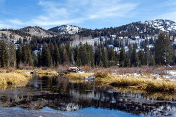 Silver Lake trail with snow and ice