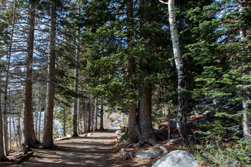Silver Lake trail with snow and ice