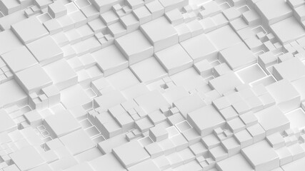 White cubes surface 3D render illustration