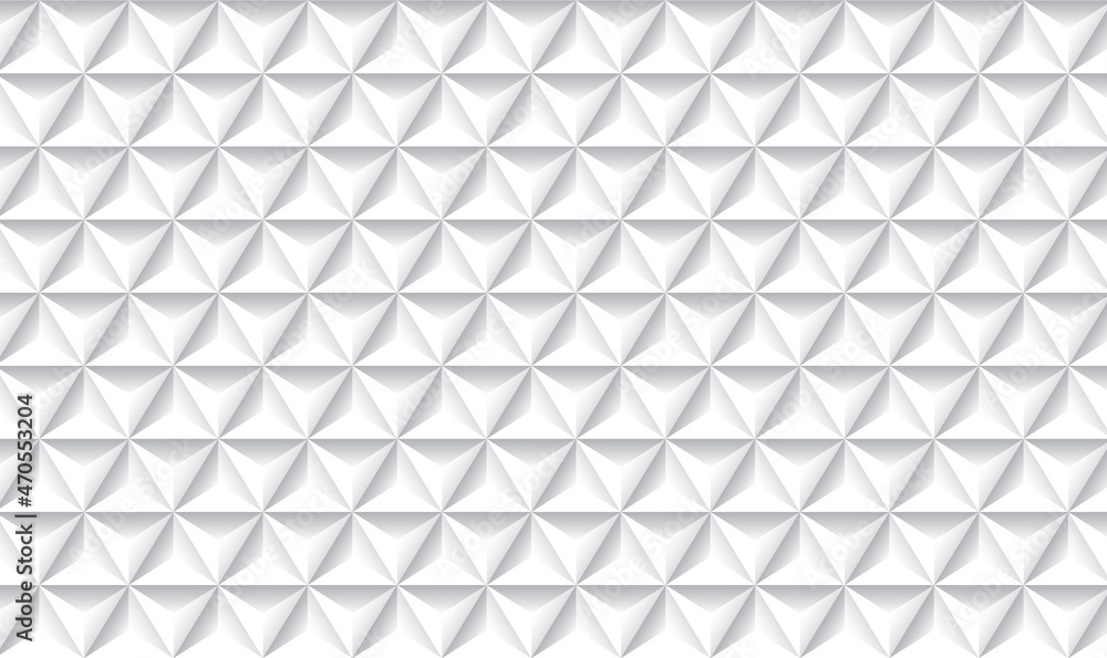 Poster abstract 3d geometric seamless pattern. white pyramid 3d pattern background. abstract geometric text