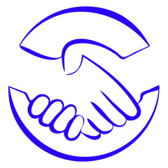 An illustration depicting cooperation, unity and comprehensiveness represented as an abstract line art with violet; soothing yet striking theme.