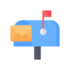 Mailbox Icon, Flat style icon vector illustration, Suitable for website, mobile app, print, presentation, infographic and any other project.