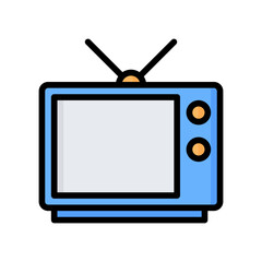 Television Icon, Filled Line style icon vector illustration, Suitable for website, mobile app, print, presentation, infographic and any other project.