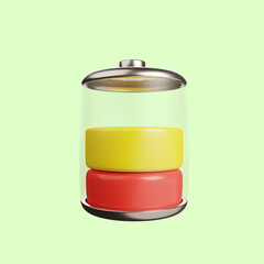3d illustration of battery icon concept