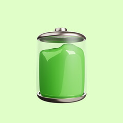 3d illustration of battery icon concept