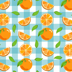 Orange fruit pattern vector