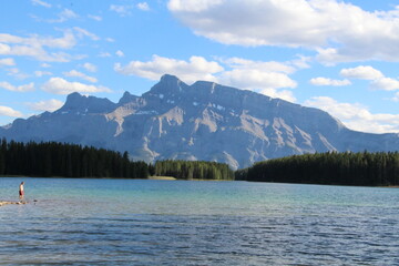 Wide Mountain and Lake, Banff National Park, Alberta
