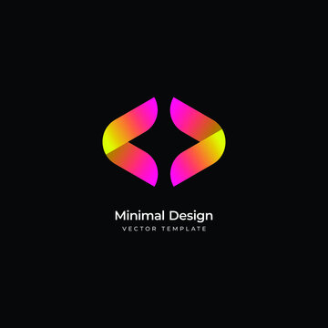 Coding minimal logo template. Vector illustration