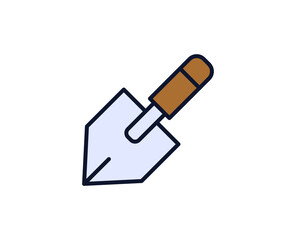 Shovel flat icon. Single high quality outline symbol for web design or mobile app.  House thin line signs for design logo, visit card, etc. Outline pictogram EPS10