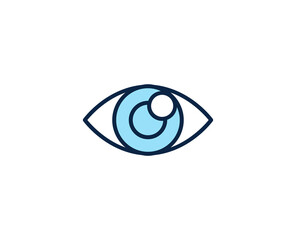 Eye flat icon. Thin line signs for design logo, visit card, etc. Single high-quality outline symbol for web design or mobile app. Marketing outline pictogram.