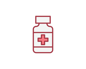 Pills flat icon. Thin line signs for design logo, visit card, etc. Single high-quality outline symbol for web design or mobile app. Medical outline pictogram.