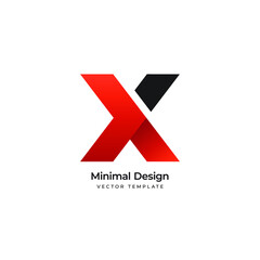 X letter minimal logo template. Vector illustration