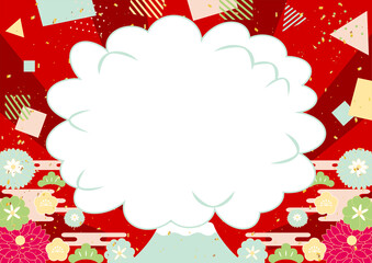 可愛らしい配色のお正月背景