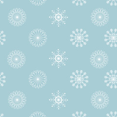 White snowflake seamless pattern.
