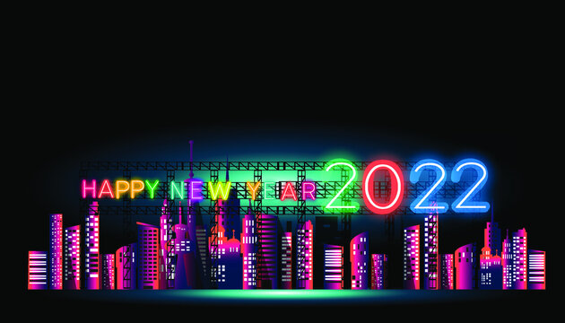 Happy new year  2022text - Clip Art, Vector Images  Illustrations with Colorful.