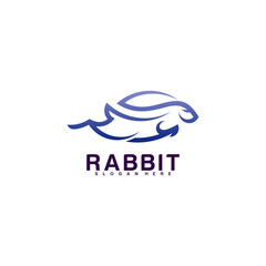 Rabbit logo line vector illustration design premium. Colorful design