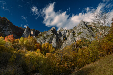 Beautiful mountain scene during autumn in Apuseni mountains
