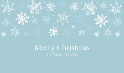 Merry Christmas background with snowflakes. Vector illustration