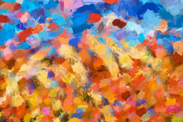 Abstract multicolored brush strokes abstract background. Multicolored painted wallpaper. 