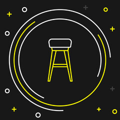 Line Chair icon isolated on black background. Colorful outline concept. Vector