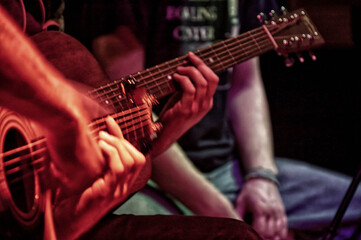 Obraz premium Line of Guitarists