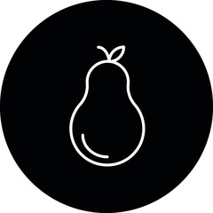 Pear icon vector. Pear silhouette sign isolated on white.
