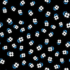 Line Smart home icon isolated seamless pattern on black background. Remote control. Vector