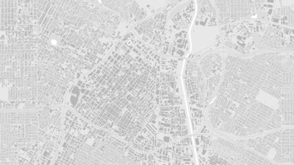 White and light grey Los Angeles City area vector background map, streets and water cartography illustration.