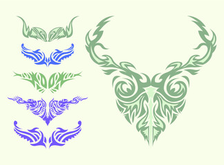 Set of ornamental badges, isolated on white vector illustration eps 10