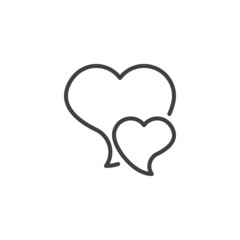 Love hearts line icon