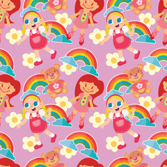 Children's day and cute seamless vector