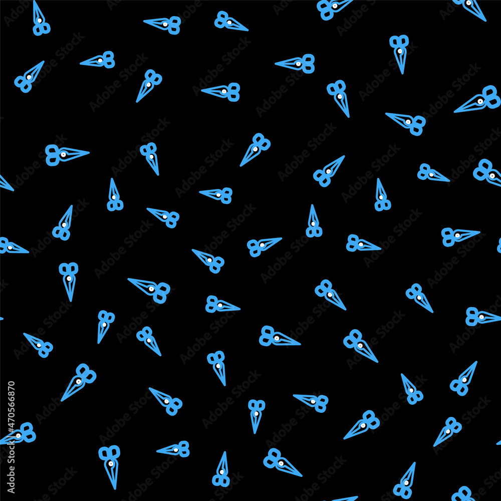 Poster line scissors icon isolated seamless pattern on black background. cutting tool sign. vector