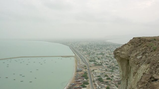 Mountain View Of Boats In The Ocean Port Of Gwadar Balochistan, City In Pakistan