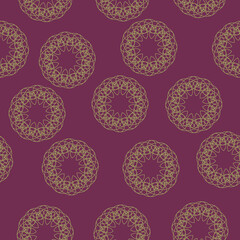 Seamless pattern. Vintage decorative elements knitting or spirograph, abstract background. Islamic, Arabic, Indian, ottoman motifs. Perfect for printing on fabric or paper.
