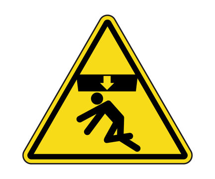 Body Crush Warning Label. International Crushing Of Body Hazard Symbol Vector EPS10