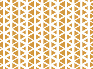 Abstract geometric pattern. A seamless vector background. White and gold ornament. Graphic modern pattern. Simple lattice graphic design