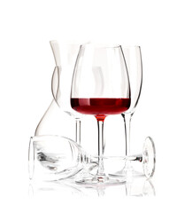Wine glasses and decanter